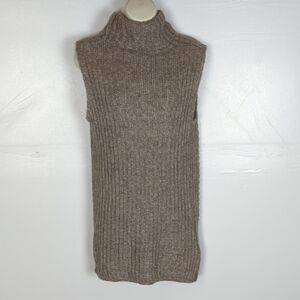 Theory Over Sized Long Line Cowl Neck Sleeveless Sweater